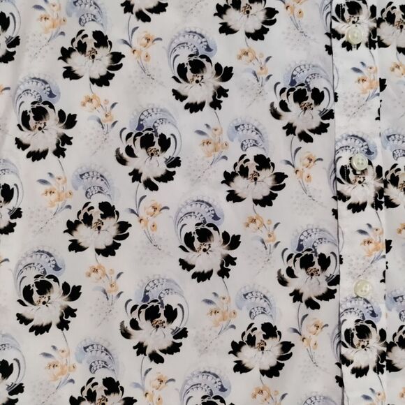 Club Monaco Mens Small Slim Fit 100% Cotton Short Sleeve Button Down Floral‎ - Picture 4 of 12